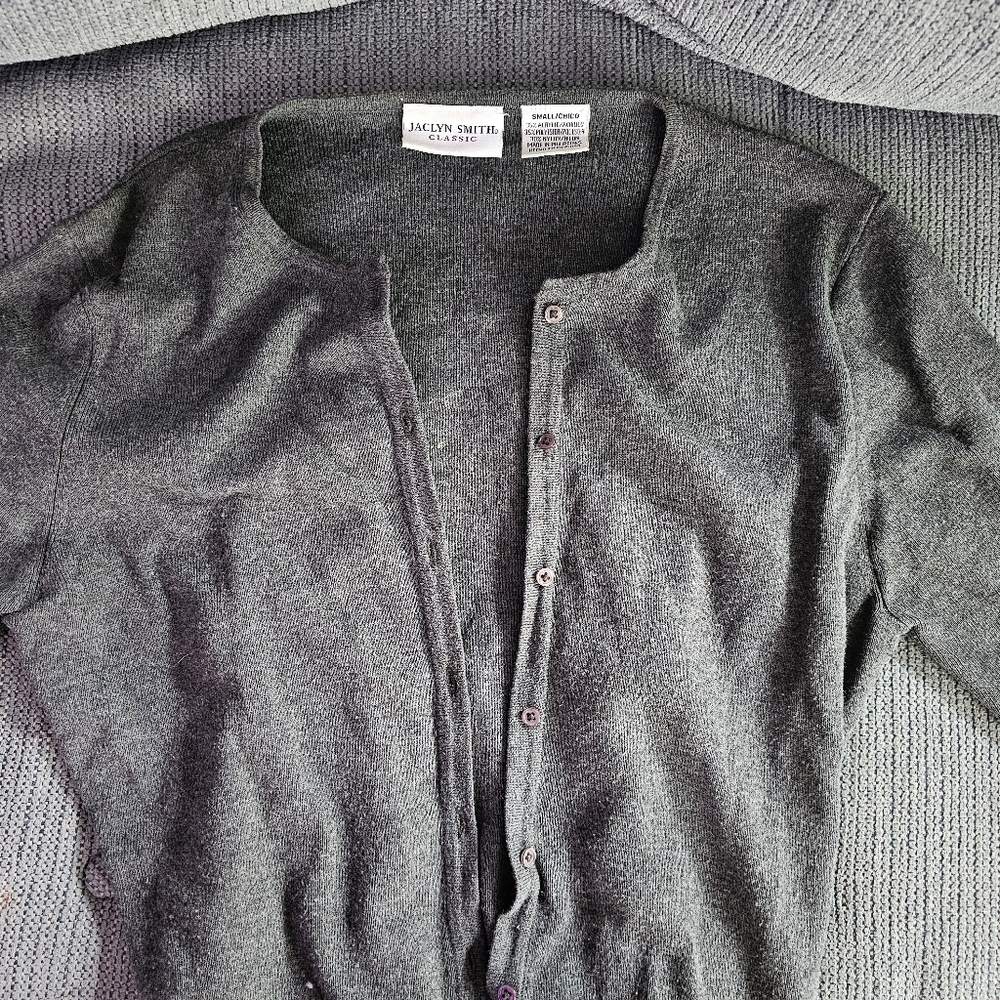 Jaclyn Smith Classic Button Down Sweater